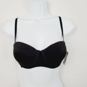 BETTY JADE Black Small crisscross Back Valour wired Pushup Bra